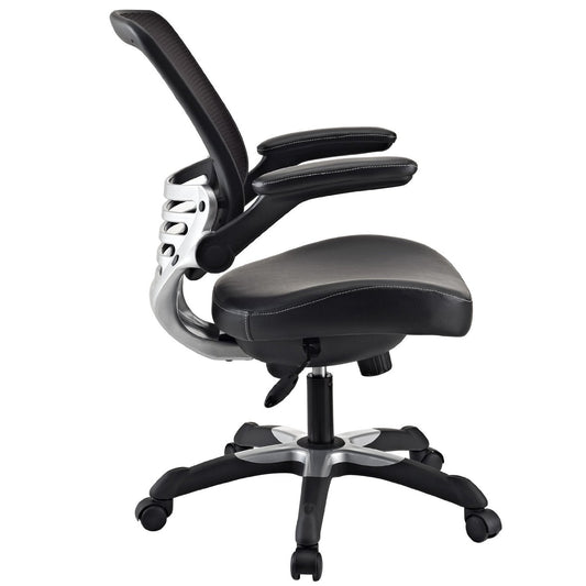 Modern Black Mesh Back Ergonomic Office Chair with Flip-up Arms-1