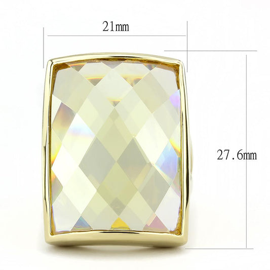 LO1251 - Gold Brass Ring with AAA Grade CZ in Topaz-1