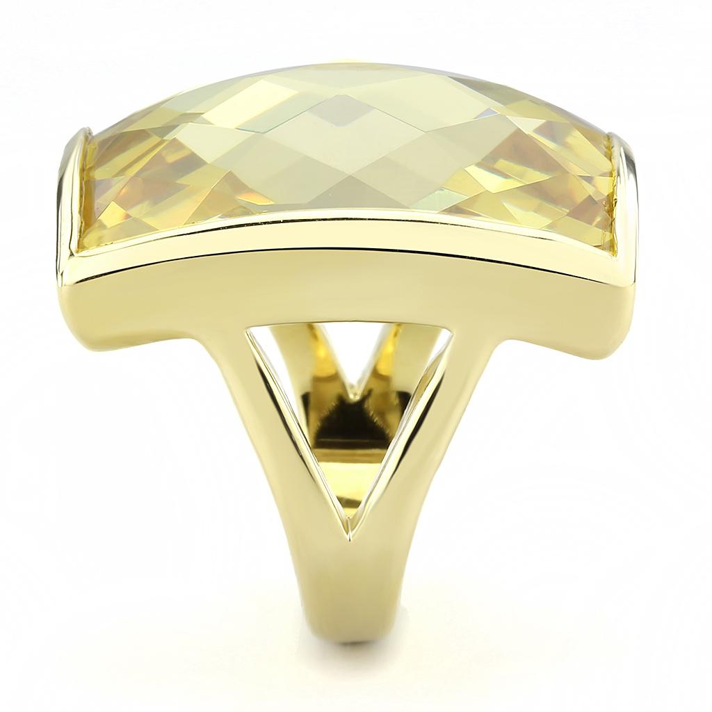 LO1251 - Gold Brass Ring with AAA Grade CZ in Topaz-3