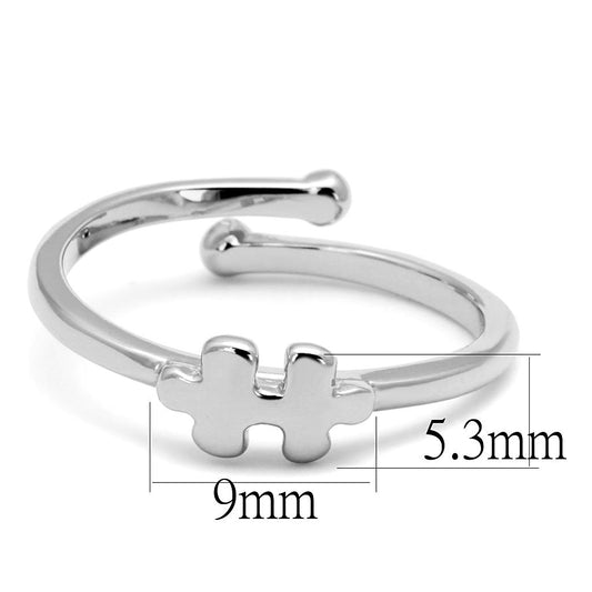 LO4027 - Rhodium Brass Ring with No Stone Alamode