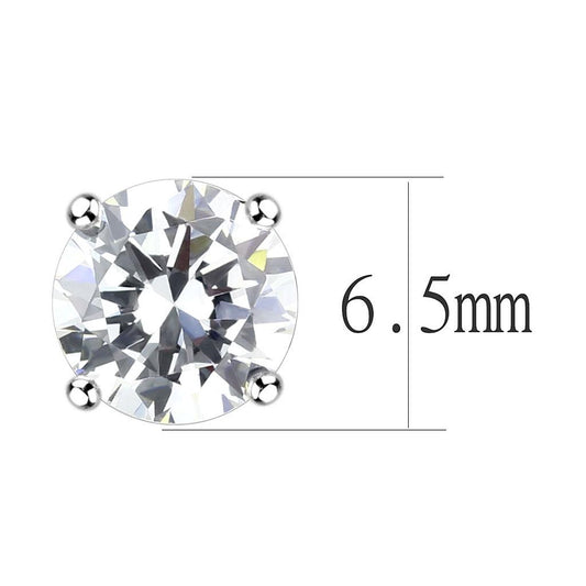 LO4632 - Rhodium Brass Earrings with AAA Grade CZ in Clear-1