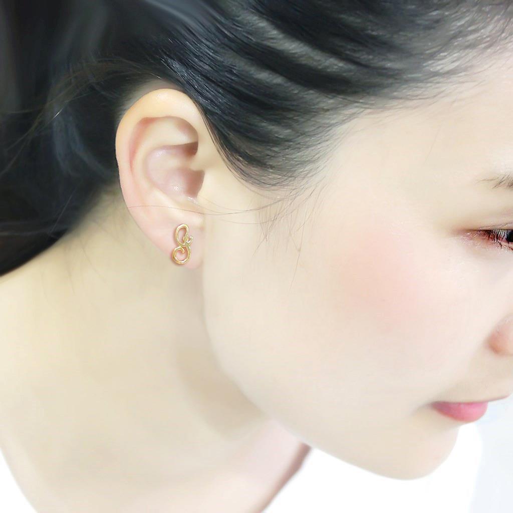LO4670 - Gold Brass Earrings with No Stone-2