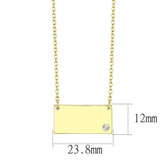 LO4699 - Flash Gold Brass Necklace with Top Grade Crystal in Clear-1