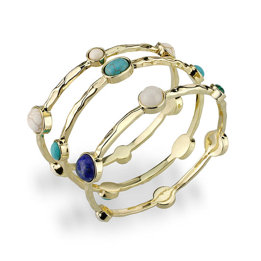 LO4786 - Bangle 64 mm, Brass, Flash Gold, Assorted, Multi Color, N/A-1