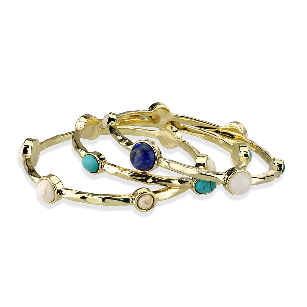 LO4786 - Bangle 64 mm, Brass, Flash Gold, Assorted, Multi Color, N/A-2