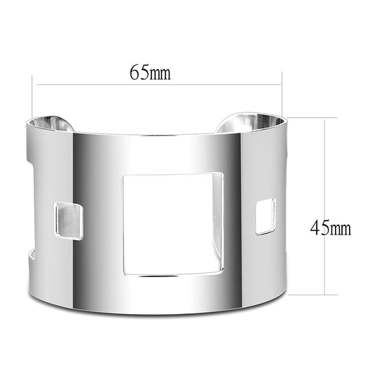 LO482 - Stainless Steel Bangle with No Stone-1
