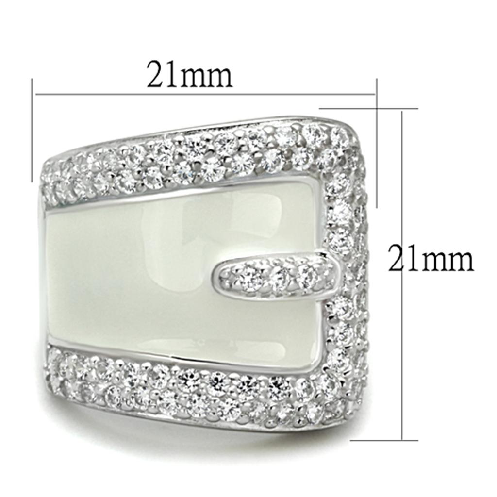 LOS804 - Rhodium 925 Sterling Silver Ring with AAA Grade CZ in Clear-1