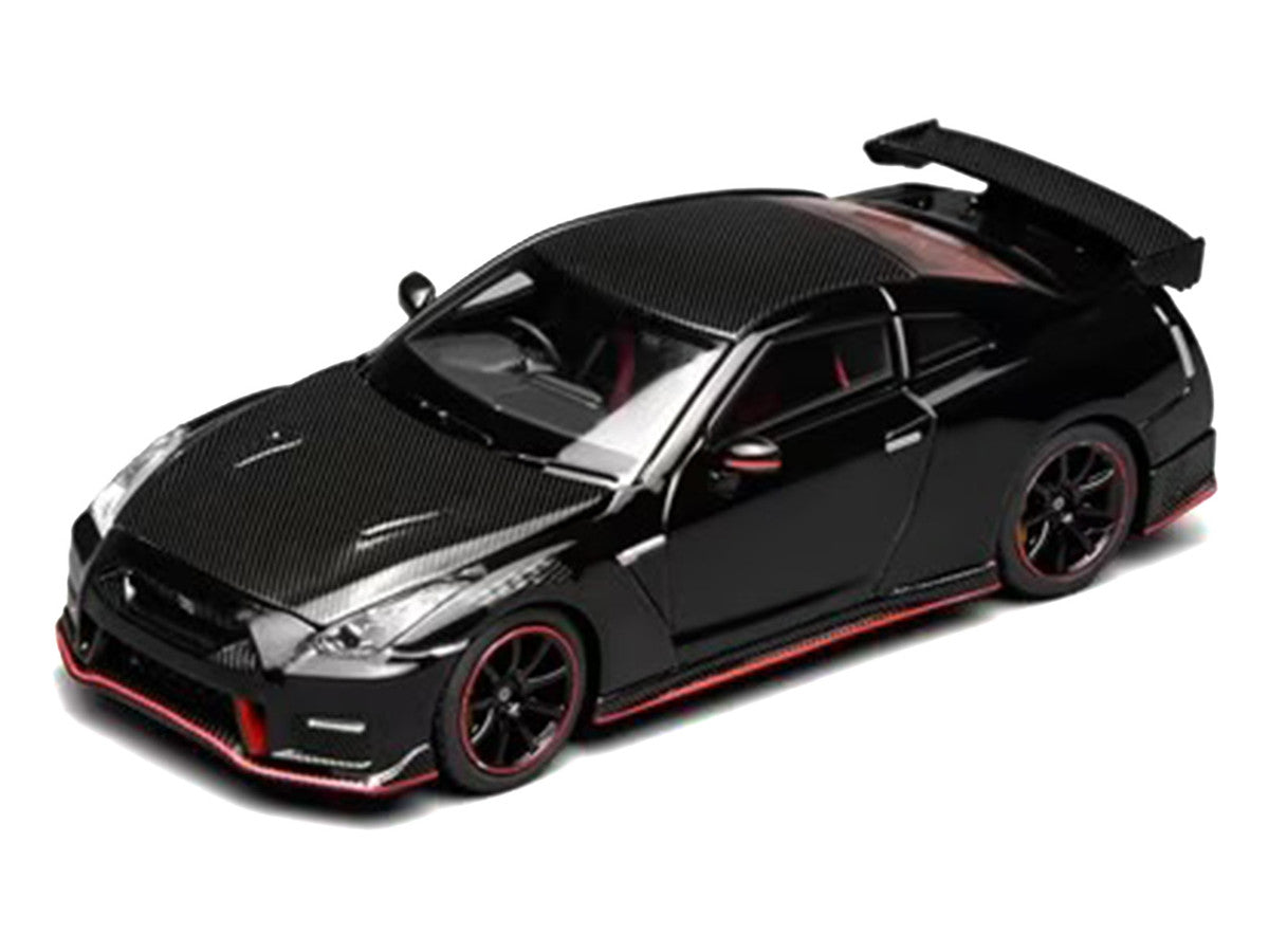 2022 Nissan GT-R Nismo (R35) RHD (Right Hand Drive) Meteor Flake Black Pearl with Carbon Hood and Top "Senior 64" Series 1/64 Diecast Model Car by MotorHelix Motorhelix