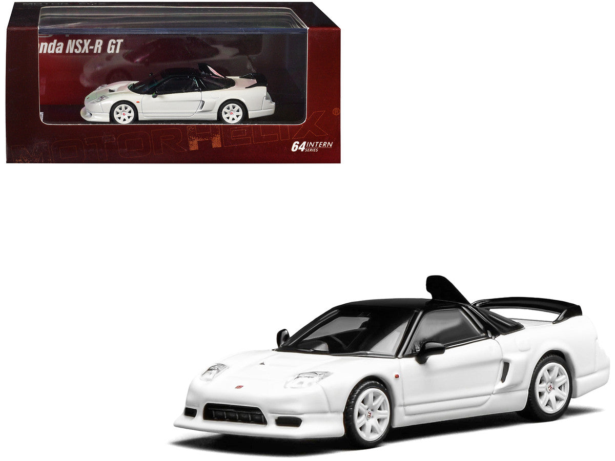 Honda NSX-R GT RHD (Right Hand Drive) Championship White with Black Top "Intern 64" Series 1/64 Diecast Model Car by MotorHelix Motorhelix