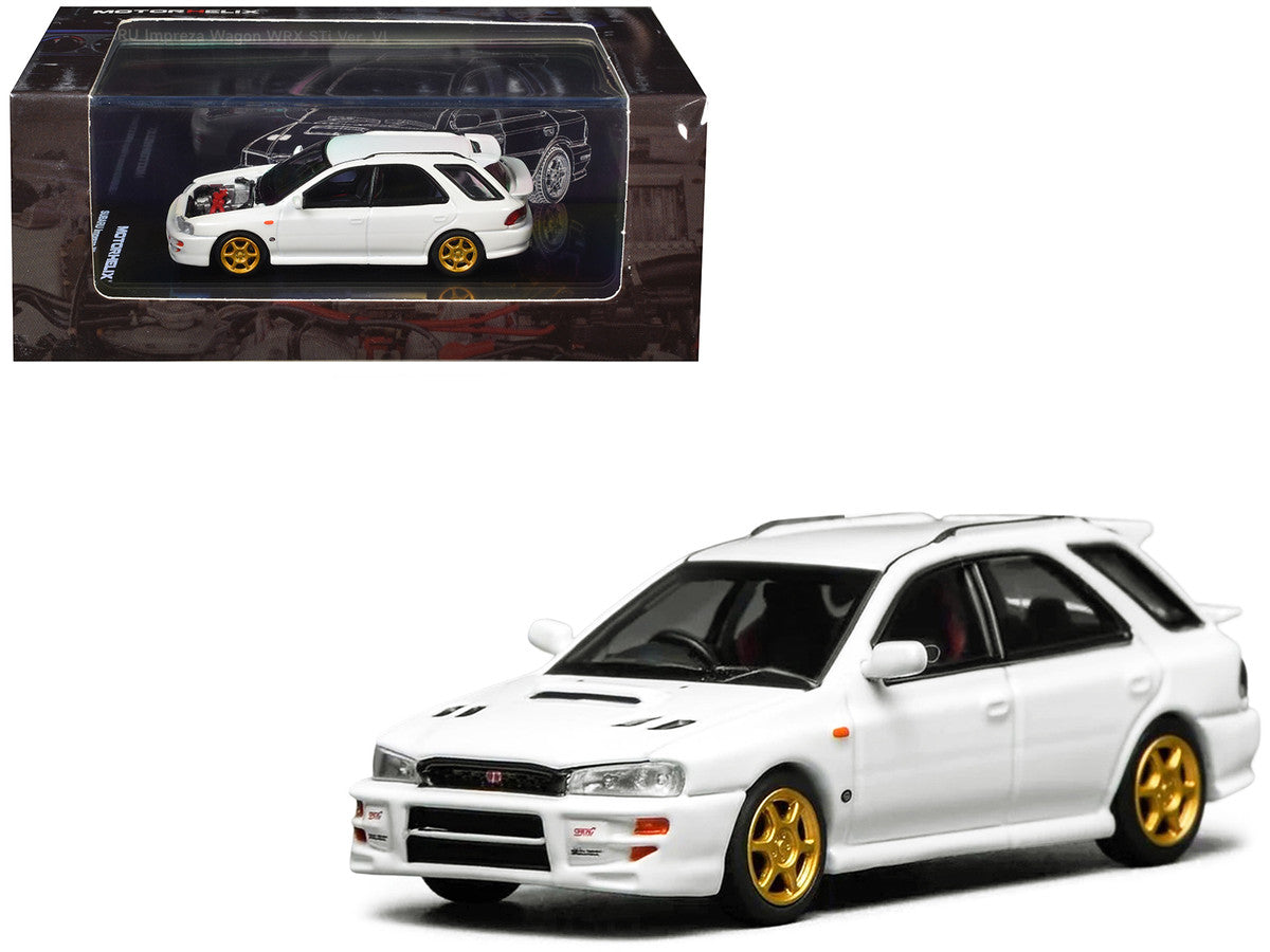 Subaru Impreza WRX STi Wagon Version VI RHD (Right Hand Drive) Pure White 1/64 Diecast Model Car by MotorHelix-4