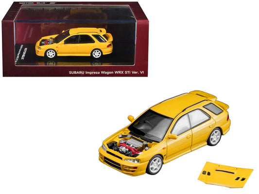 Subaru Impreza WRX STi Wagon Version VI RHD (Right Hand Drive) Cashmere Yellow 1/64 Diecast Model Car by MotorHelix Motorhelix
