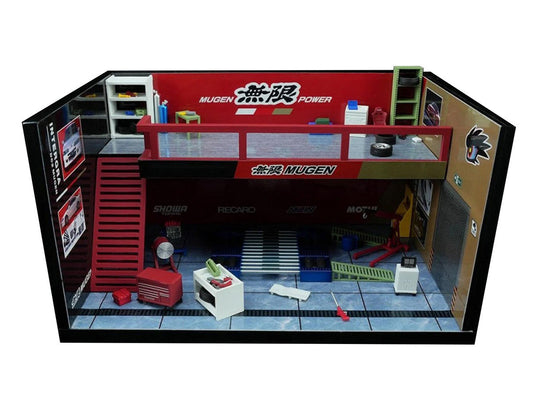 "Mugen Power" Garage Diorama with Accessories 1/64 Model by MotorHelix Motorhelix