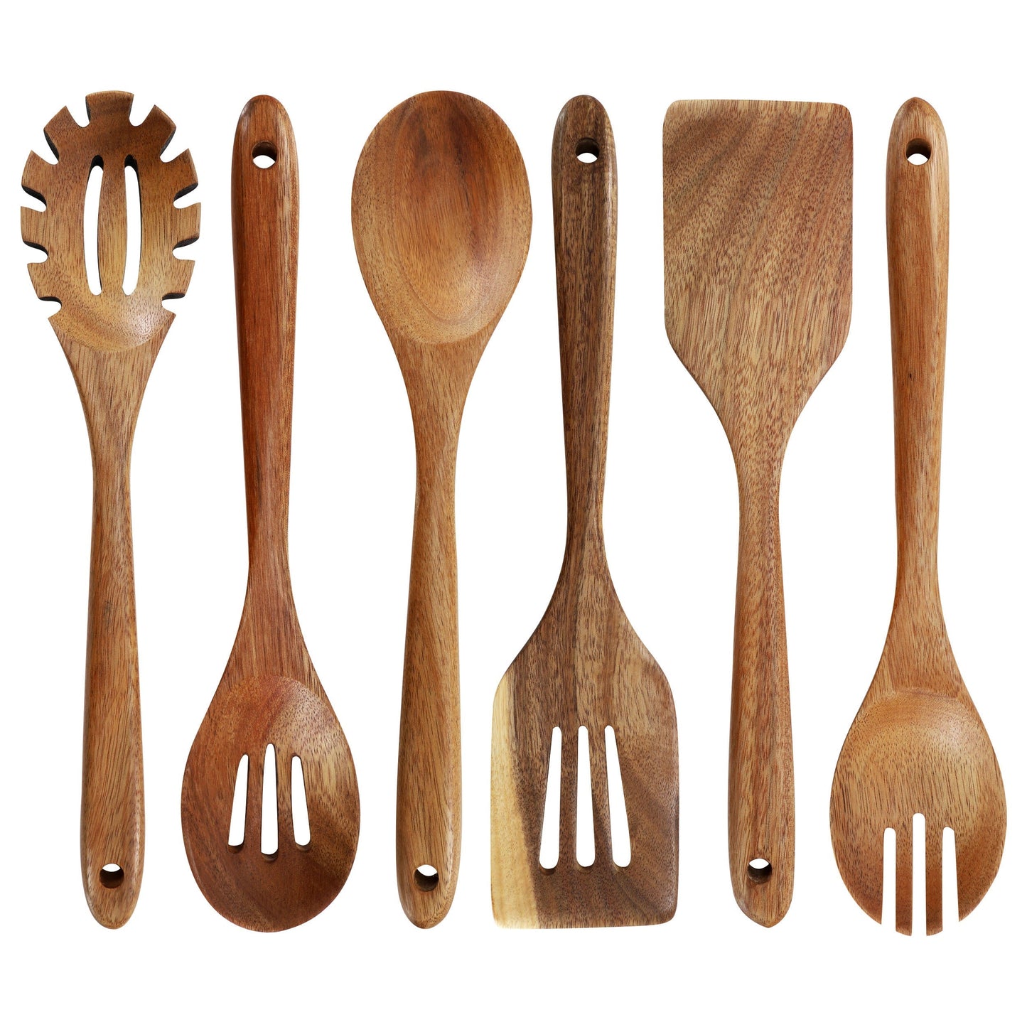 MegaChef 6 Piece Acacia Wood Kitchen Utensil Set W2B