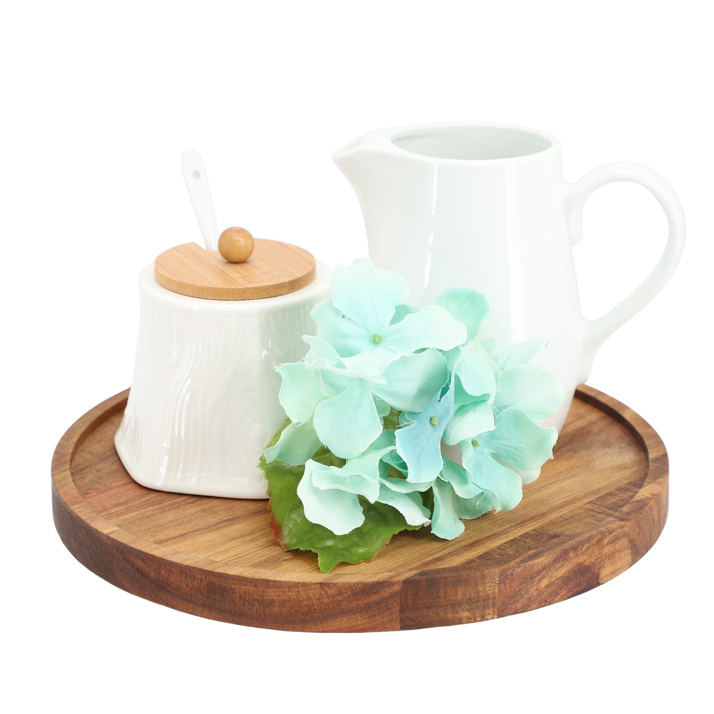 MegaChef 10 Inch Acacia Wood Lazy Susan Tray W2B