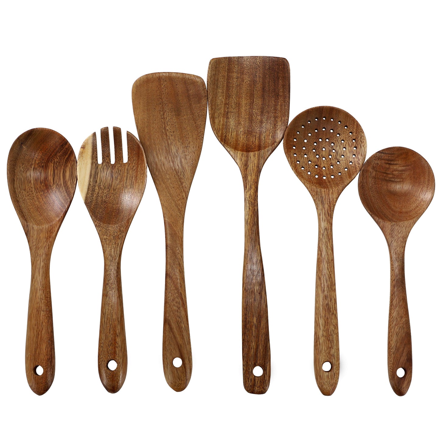 MegaChef 6 Piece Acacia Wood Kitchen Utensil Set in Dark Brown W2B