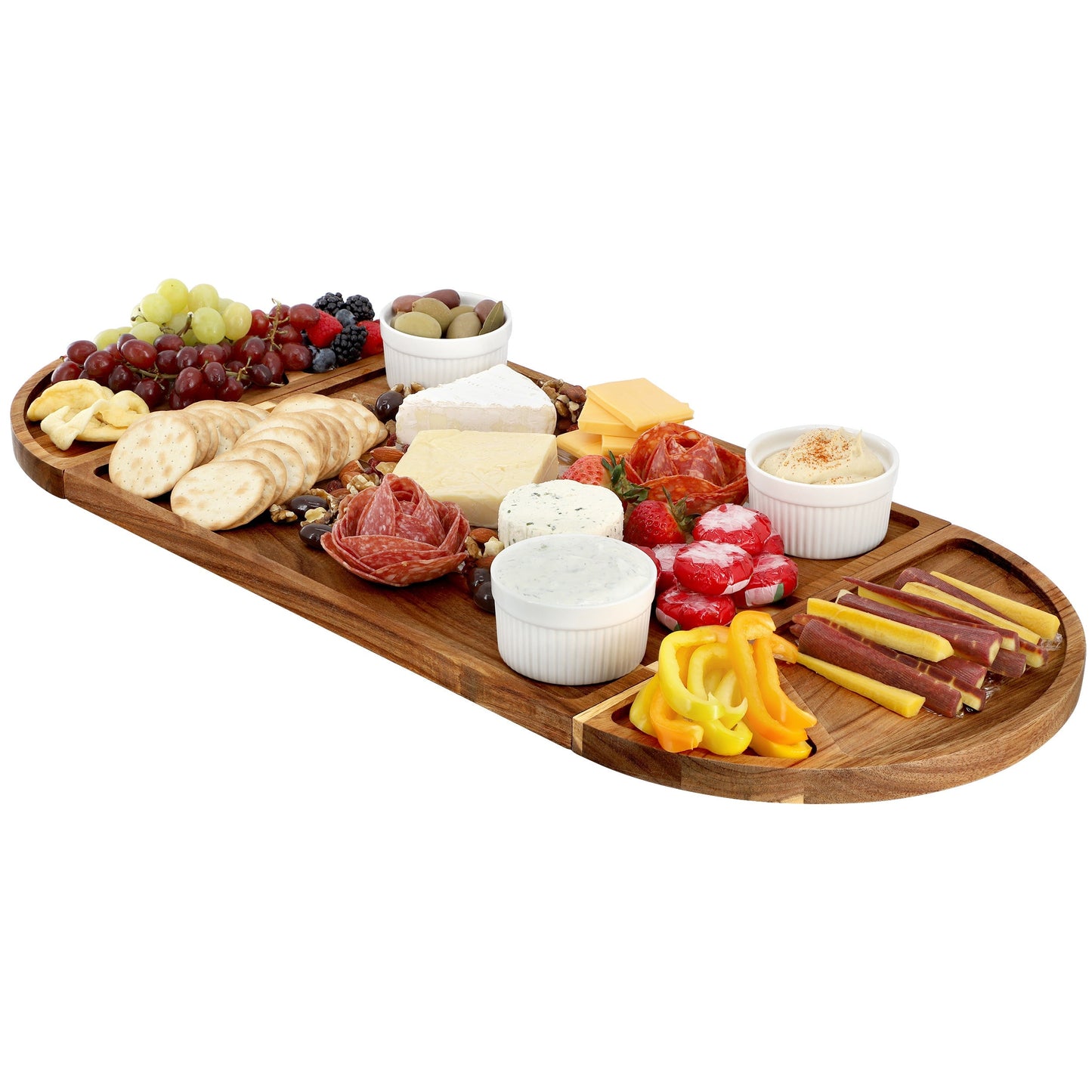 MegaChef 3 Piece Acacia Wood Cutting Board with Maganitized Serving Board Platter W2B