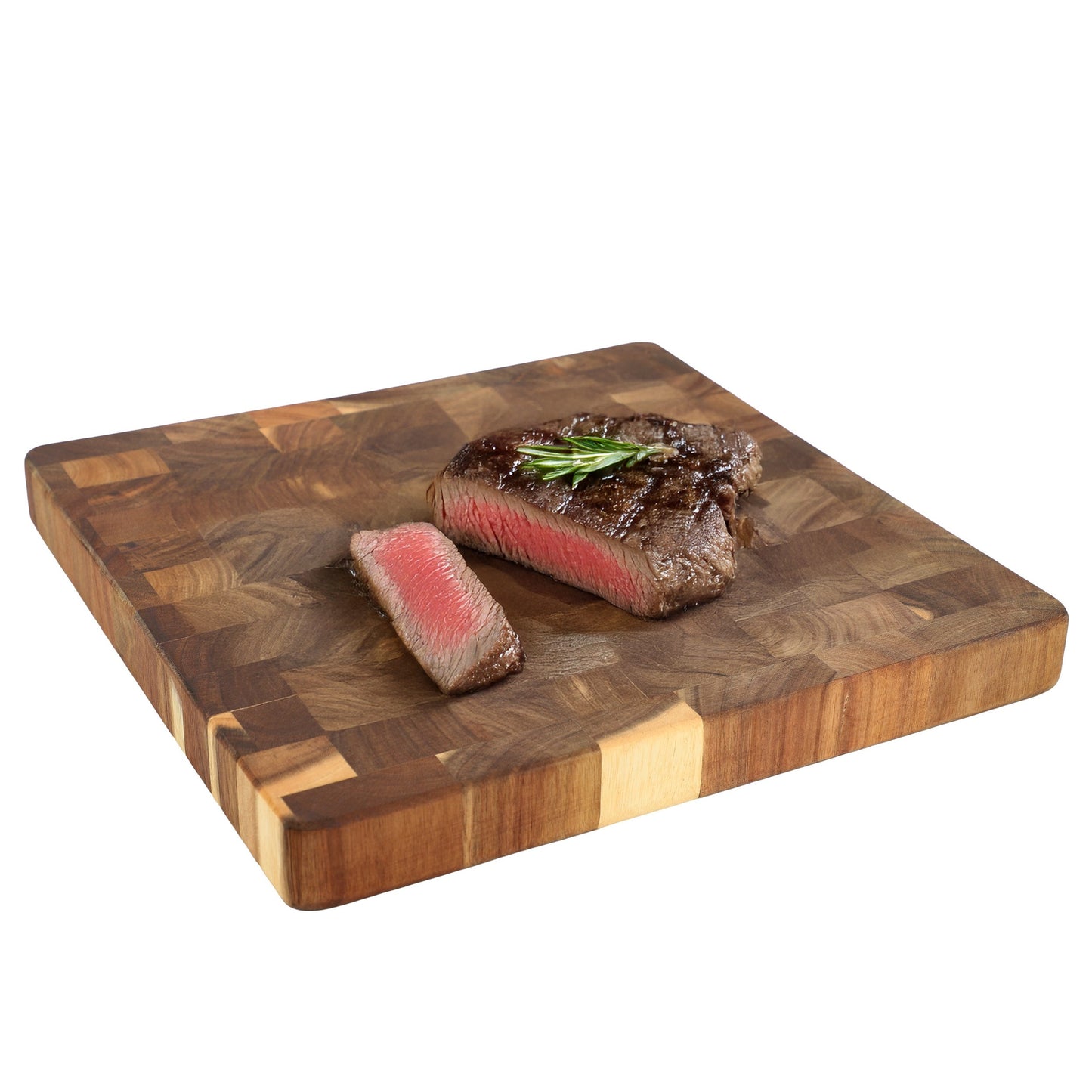 MegaChef 13.75 Inch Square Thick Acacia Wood Serving and Cutting Butcher Board W2B