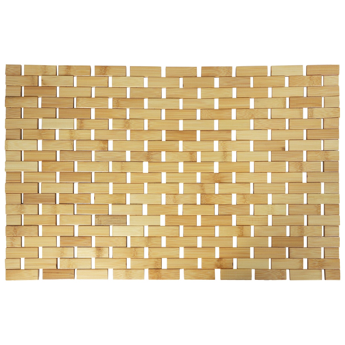 MegaChef Bamboo Wood 16.25 x 24.5 Inch Rectangle Bathroom Mat W2B