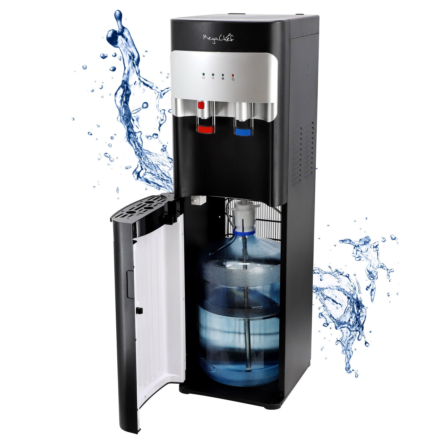 MegaChef Bottom Load Hot and Cold Water Dispenser in Black W2B