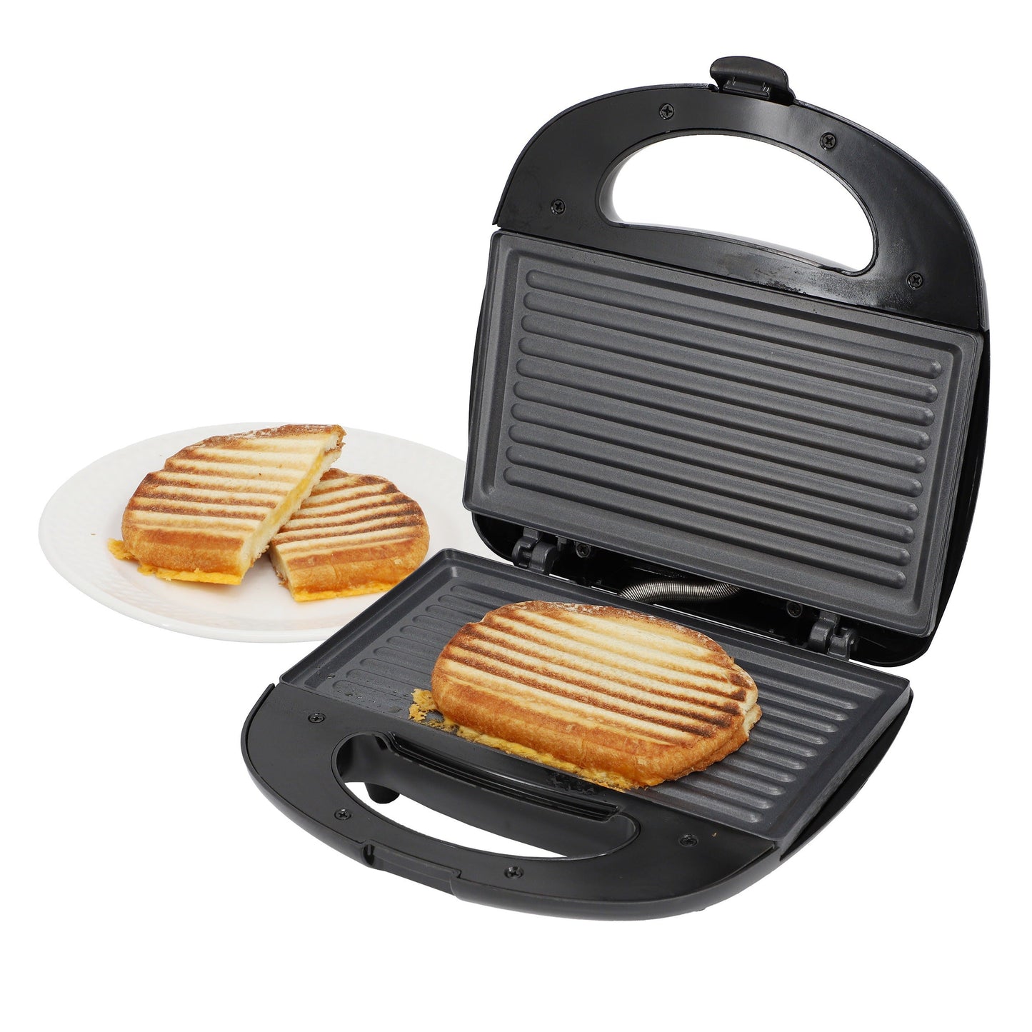 MegaChef Electric Compact Aluminum Nonstick Sandwich Maker in Black W2B