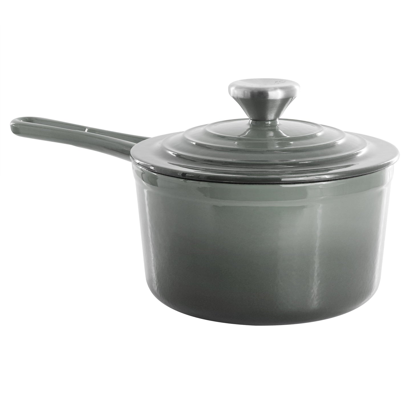 MegaChef 2 Quart Enameled Cast Iron Sauce Pan in Gradient Gray W2B