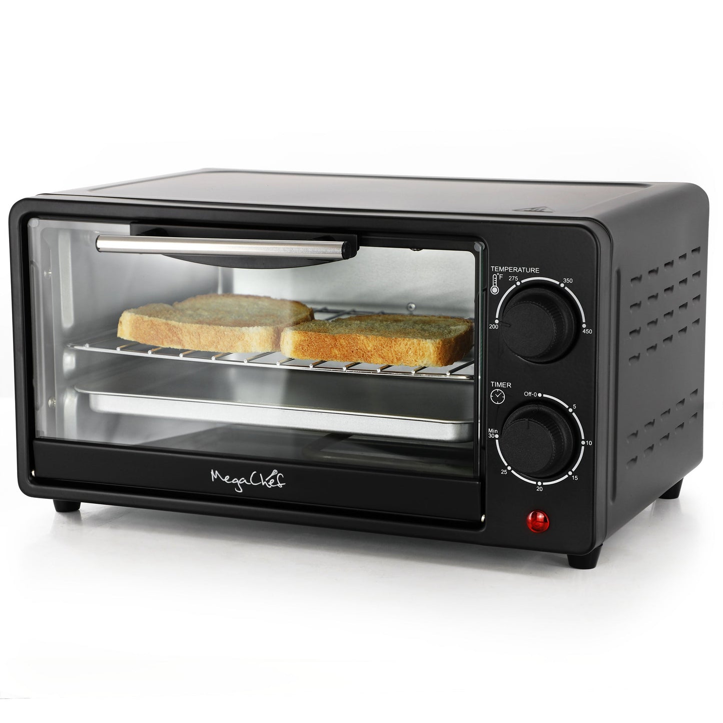 MegaChef 9.5 Quart Electric Counter Top Toaster Oven in Matte Black W2B