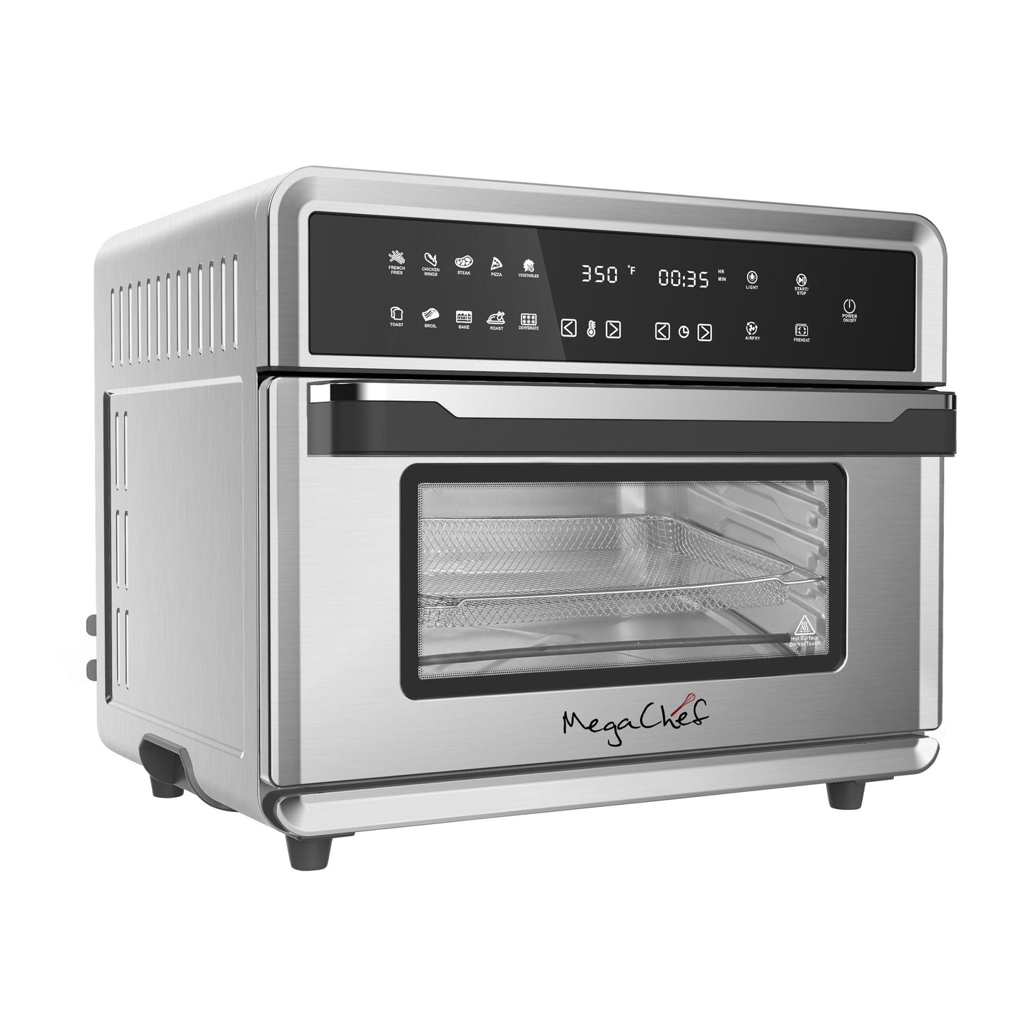 MegaChef 10 in 1 Electronic Multifunction 360 Degree Hot Air Technology Countertop Oven W2B