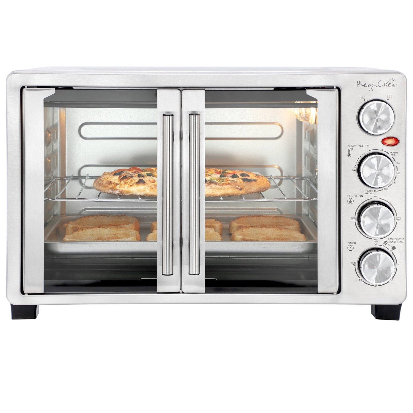 MegaChef 31.7 Quart French Door Multi-Function Electric Toaster Oven W2B