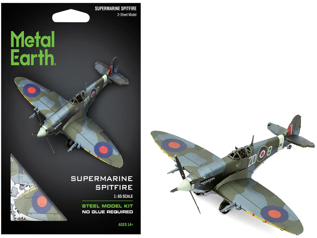 Model Kit Supermarine Spitfire Fighter Aircraft "British Royal Air Force" (Moderate Difficulty) Steel Model by Metal Earth-4