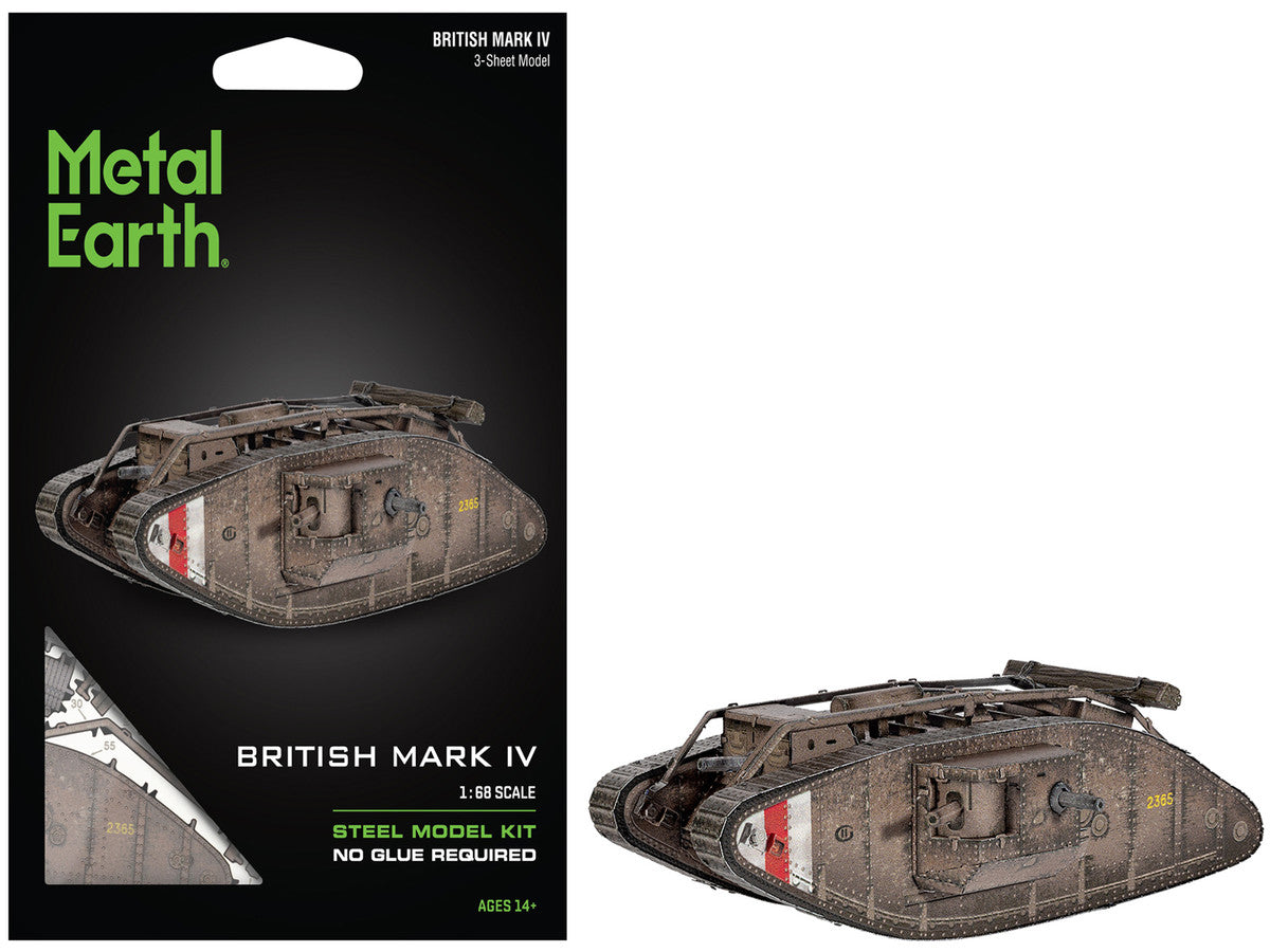 Model Kit British Mark IV Tank (Moderate Difficulty) Steel Model by Metal Earth-4