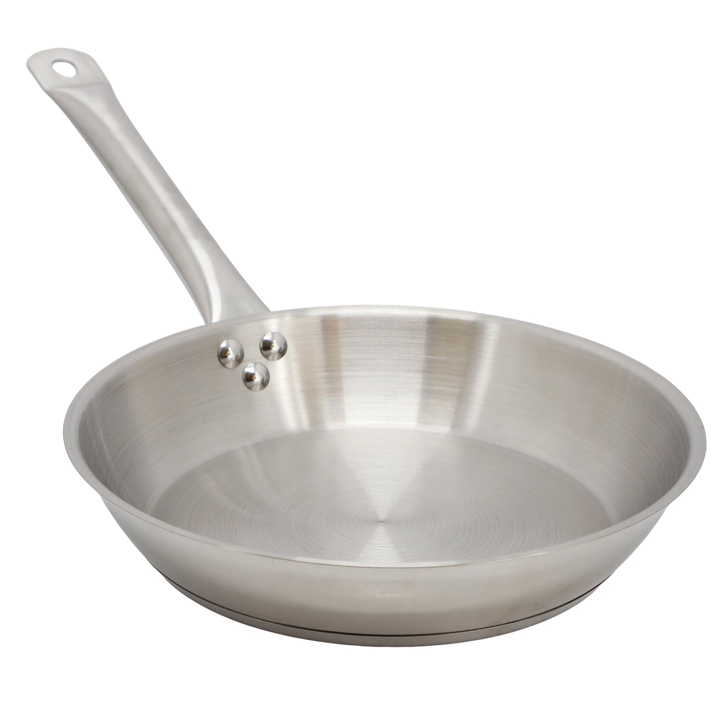 MegaChef Professional Kitchen 11 Inch Round Stainless Steel Fry Pan in Silver W2B