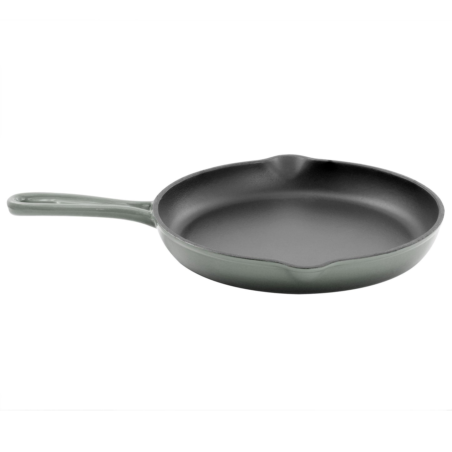 MegaChef Round 10.25 Inch Enameled Cast Iron Skillet in Gradient Gray W2B