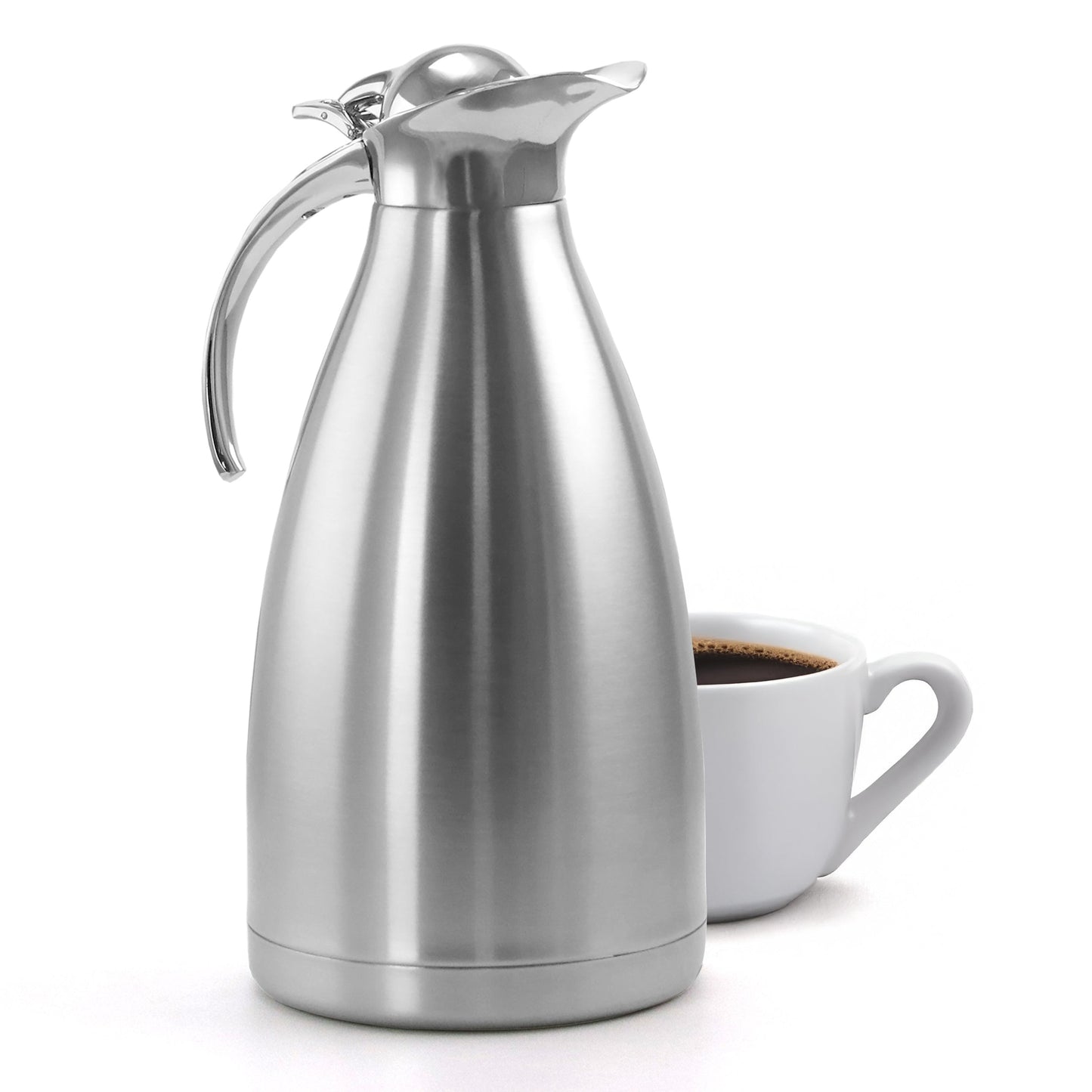 MegaChef 2L Deluxe Stainless Steel Thermal Beverage Carafe for Coffee and Tea W2B