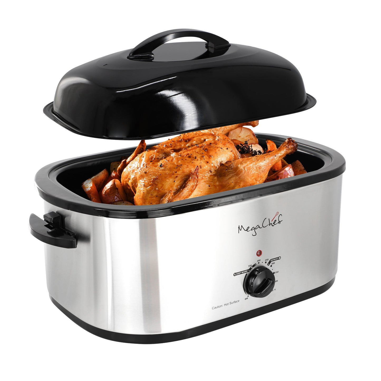 MegaChef 22 Quart Electric Roaster Oven with High Dome Self-Basting Lid W2B