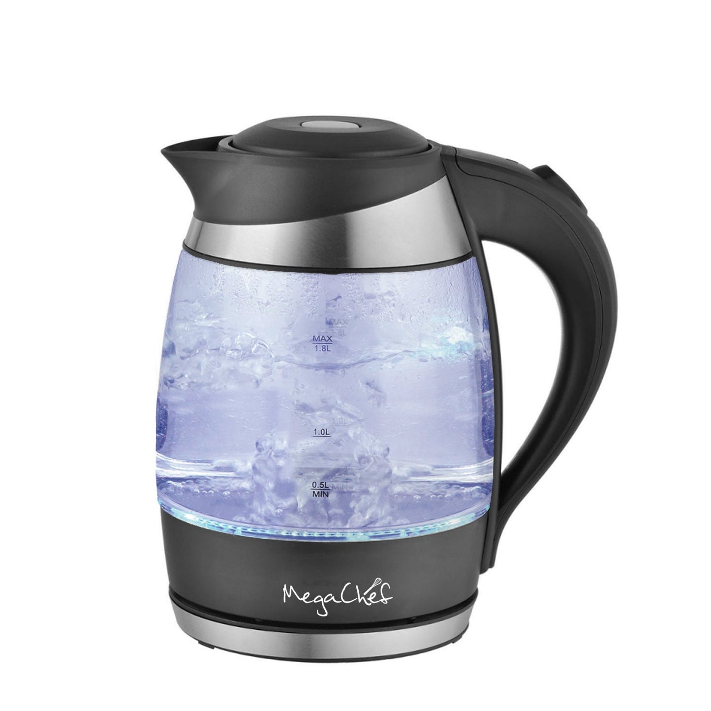MegaChef 1.8Lt. Glass and Stainless Steel Electric Tea Kettle W2B