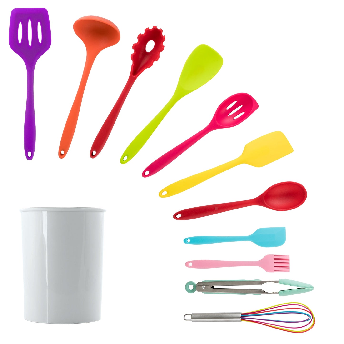MegaChef Mulit-Color Silicone Cooking Utensils, Set of 12 W2B