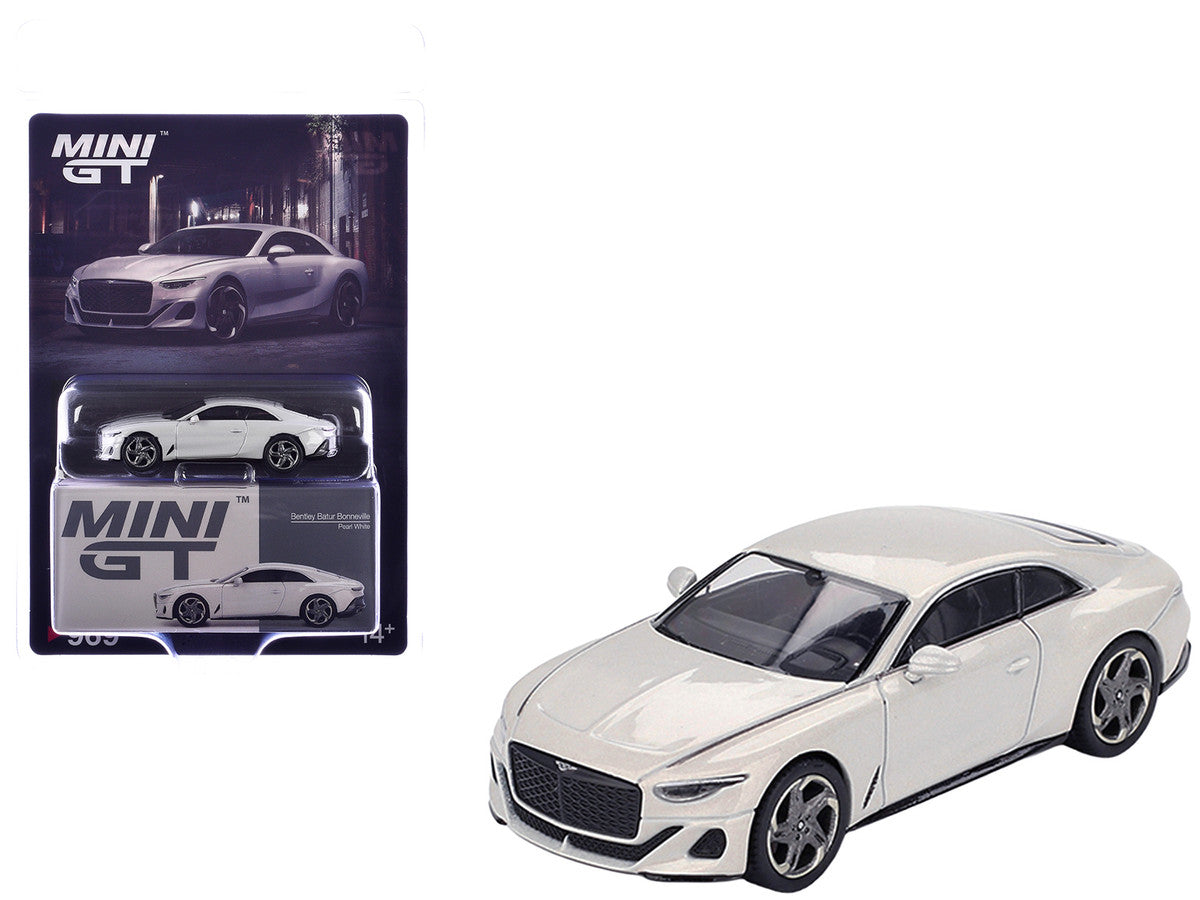 Bentley Batur Bonneville Pearl White Metallic Limited Edition 1/64 Die Cast Model Car by Mini GT Mini GT