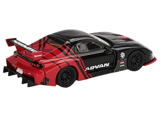 Mazda RX-7 LB-Super Silhouette RHD (Right Hand Drive) "Advan" Black and Red Limited Edition 1/64 Diecast Model Car by Mini GT-1