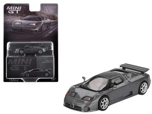 Bugatti EB110 Super Sport Grigio Scuro Dark Gray Metallic Limited Edition 1/64 Diecast Model Car by Mini GT Mini GT