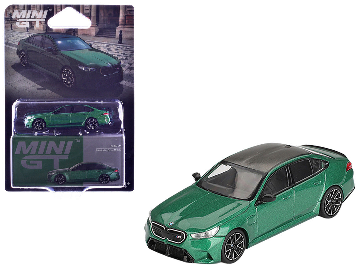 BMW M5 Isle of Man Green Metallic with Carbon Top Limited Edition 1/64 Diecast Model Car by Mini GT Mini GT