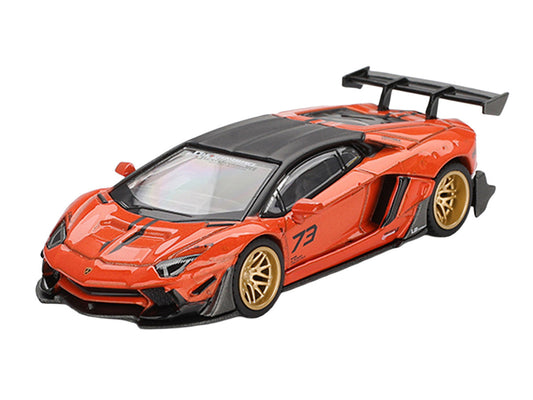 Lamborghini Aventador "LB-Works" Orange with Matt Black Top "Malaysia Diecast Expo (MDX) 2025" Limited Edition 1/64 Diecast Model Car by Mini GT Mini GT