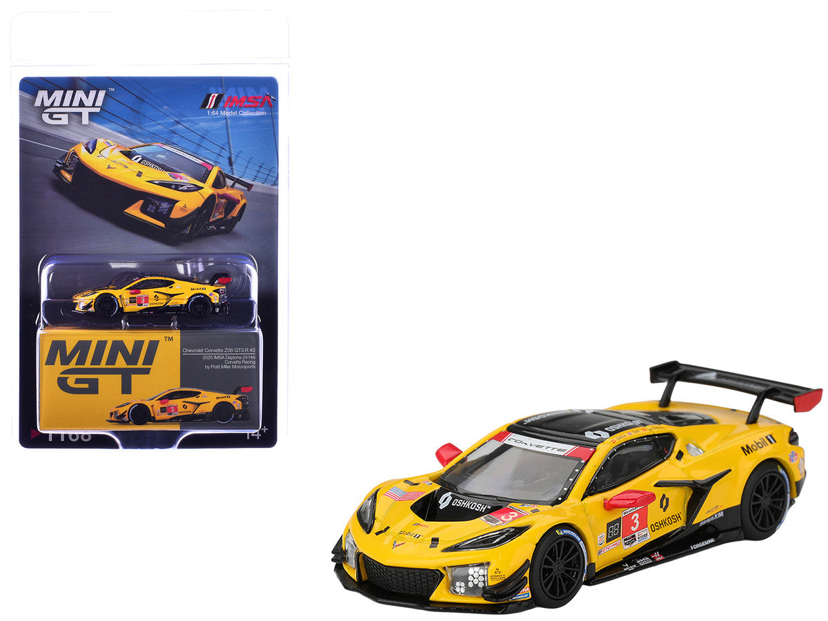 Chevrolet Corvette Z06 GT3.R #3 Antonio Garcia - Daniel Juncadella - Alexander Sims "Corvette Racing by Pratt Miller Motorsports" GTD Pro Class 2nd Place IMSA "24 Hours of Daytona" (2025) Limited Edition 1/64 Die Cast Model Car by Mini GT Mini GT