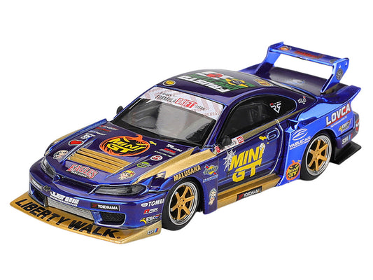 Nissan Silvia (S15) LB-Super Silhouette RHD (Right Hand Drive) #555 Yukio Fausto "Team MINI GT Liberty Walk" Halloween Special "Formula Drift Japan" (2025) Limited Edition 1/64 Diecast Model Car by Mini GT Mini GT
