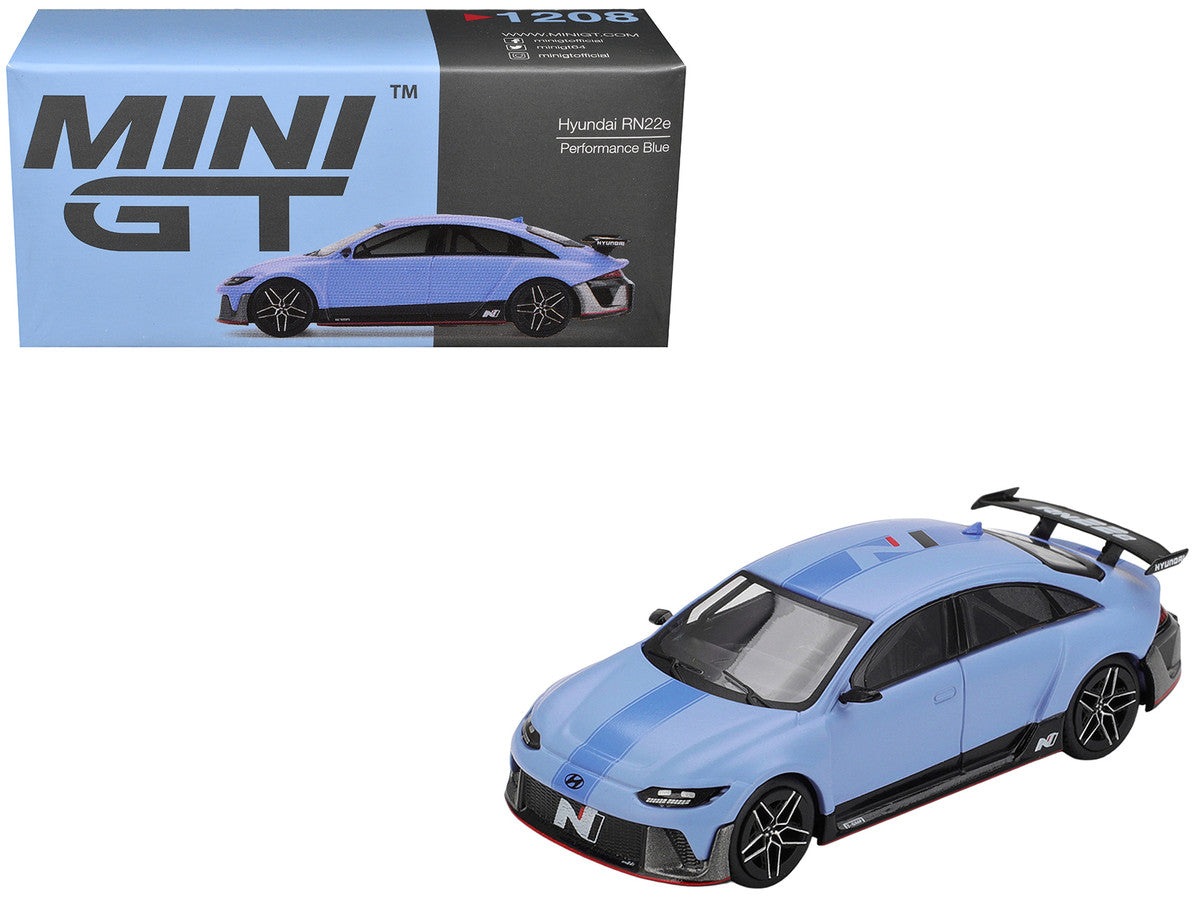 Hyundai RN22e (VP1) Light Blue with Blue Stripe Limited Edition 1/64 Diecast Model Car by Mini GT Mini GT