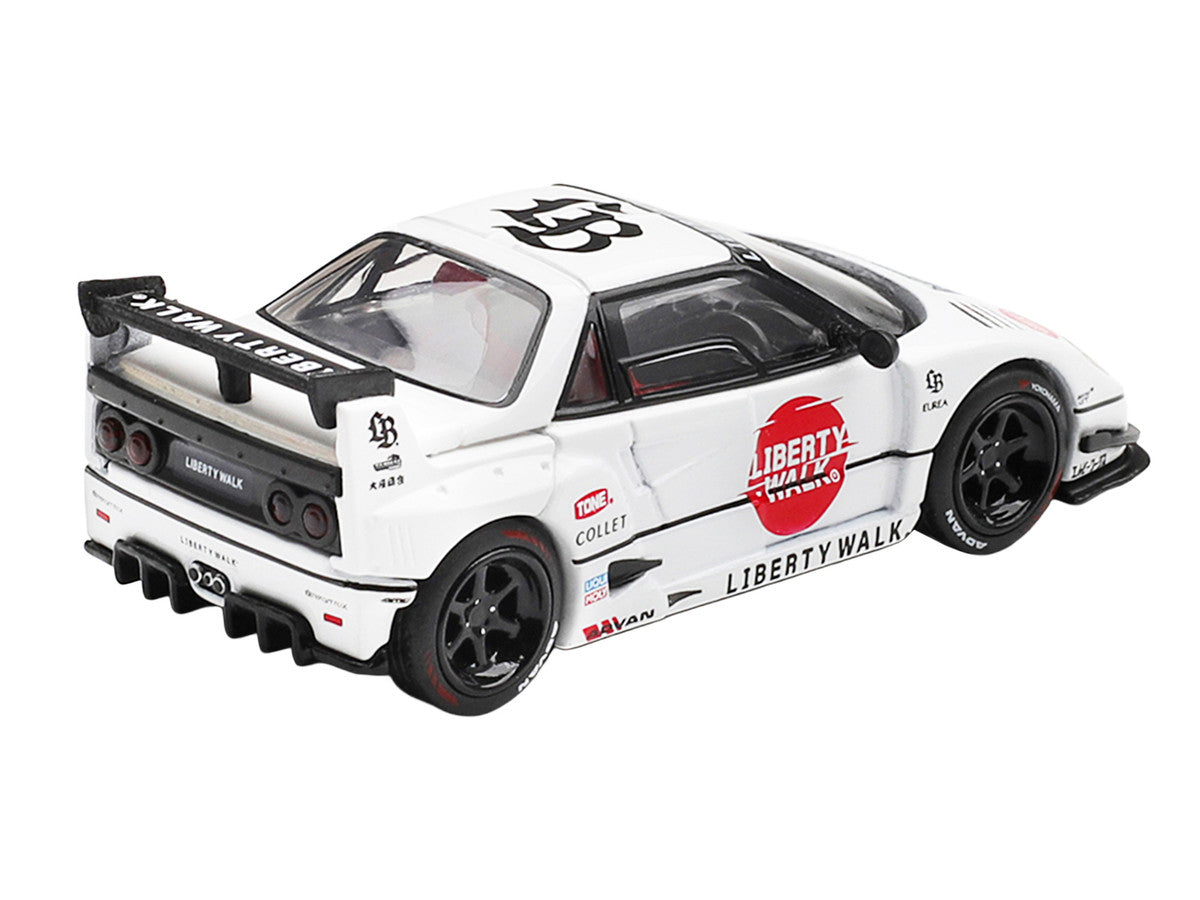 Mazda AZ-1 Liberty Walk LB40 RHD (Right Hand Drive) #58 "LB-Hinomaru" White with Graphics and Red Interior Limited Edition 1/64 Diecast Model Car by Mini GT Mini GT