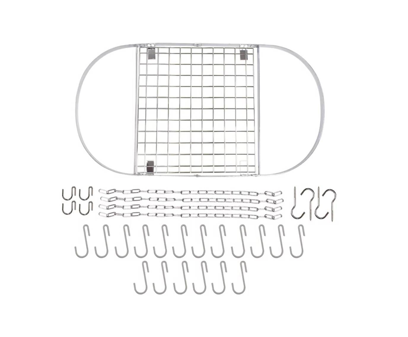 Modern Ceiling Mounted Stainless Steel Oval Hanging Pot Rack FastFurnishings