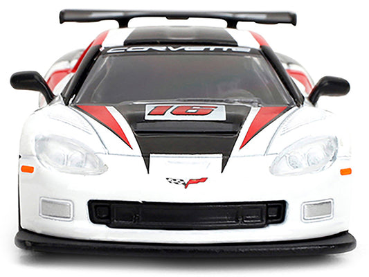 2005 Chevrolet Corvette C6R #16 White with Black and Red Graphics "Collection" Series 1/64 Diecast Model Car by Majorette-1