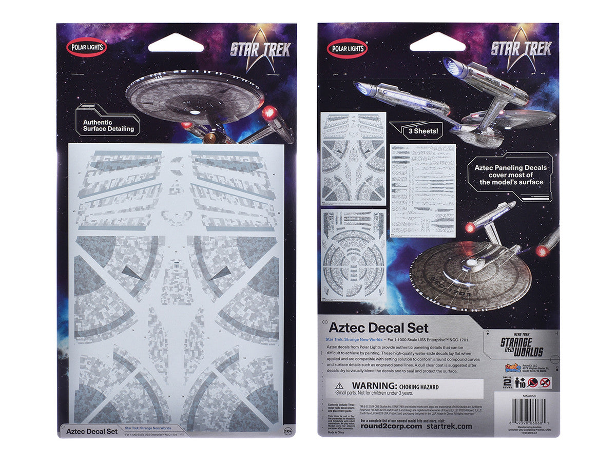 USS Enterprise NCC-1701 Aztec Decal Set "Star Trek: Strange New Worlds" (2022-Current) TV Series 1/1000 Scale by Polar Lights Polar Lights