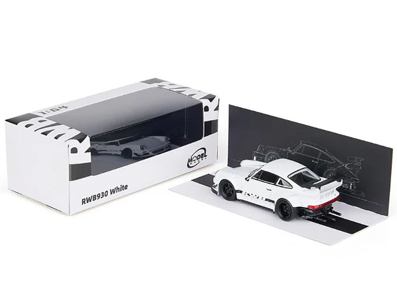 RWB 930 Matt White with Black Stripes 1/64 Diecast Model Car by Model Model Model Model