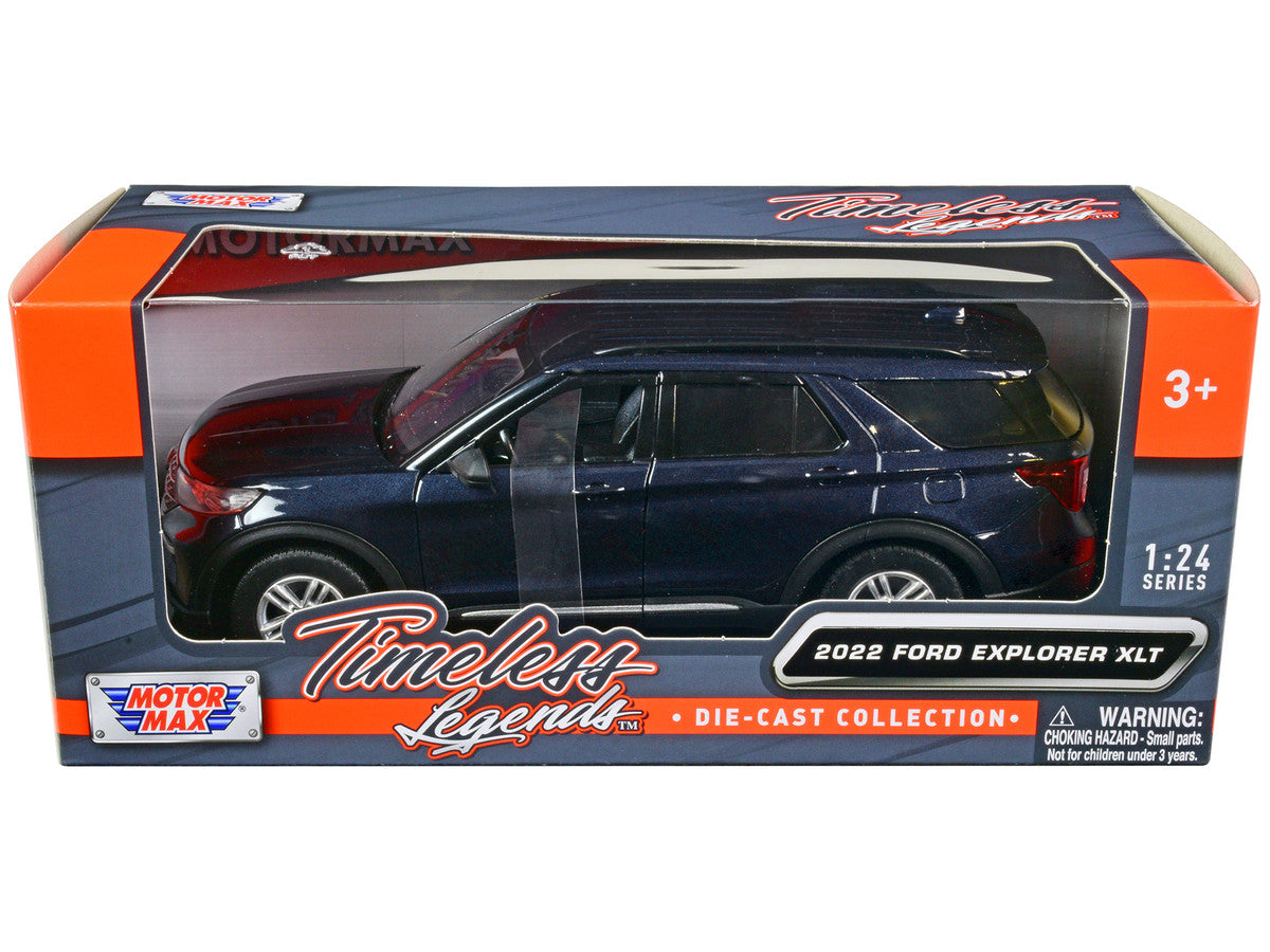 2022 Ford Explorer XLT Dark Blue Metallic "Timeless Legends" Series 1/24 Diecast Model Car by Motormax Motormax